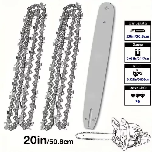 50.8cm-es láncfűrész vezető rúd és lánc készlet