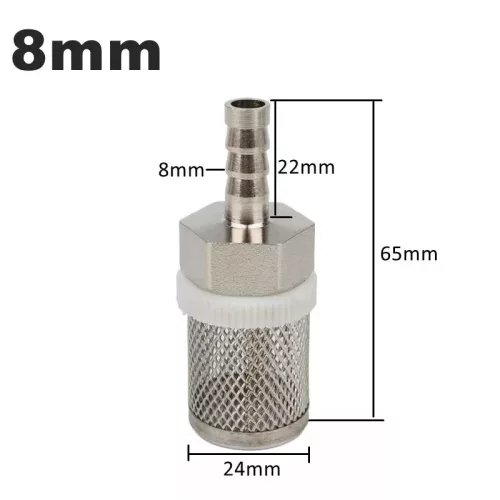 8–20 mm tömlőszűrő – Rozsdamentes acél hálós szűrő, öntözéshez, autómosáshoz, akváriumhoz, vízszivattyú szűréshez.