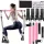 8db Készlet - Pilates Bar Készlet 4 Ellenállási Szalaggal (63.5 KG) 8 részes rózsaszín【63.5 kg】