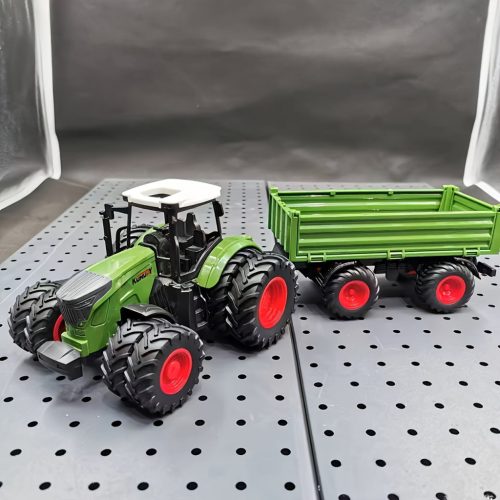 Élethű 42cm-es Farm Traktor Játékkészlet Pótkocsival