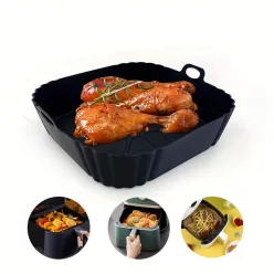 Tapadásmentes Szilikon Air Fryer Sütőforma (fekete)