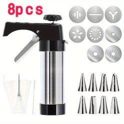   rozsdamentes acél tésztaadagoló - kézi churros készítő több fúvókával - sokoldalú tésztaprés spanyol churroshoz, latin süteményekhez