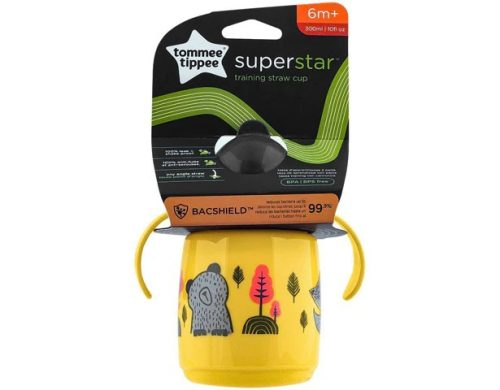 Tommee Tippee Superstar Straw szívószálas itatópohár  300 ml- sárga