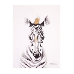   Childhome Olajfestmény - Zebra + Arany - 30x40 Cm-Kifutó termék!