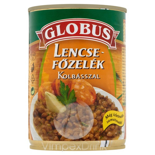 GLOBUS LENCSEFŐZELÉK KOLBÁSSZAL 400G