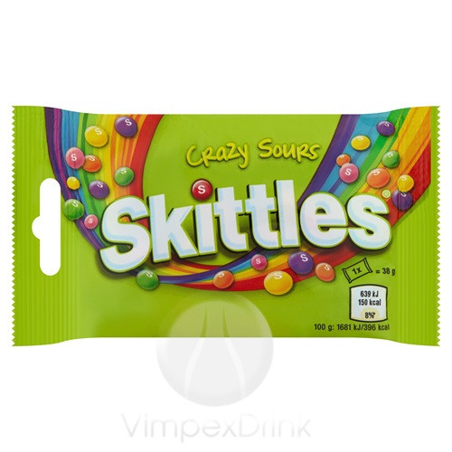 Skittles Crazy Sours Cukorka 38g  "R"