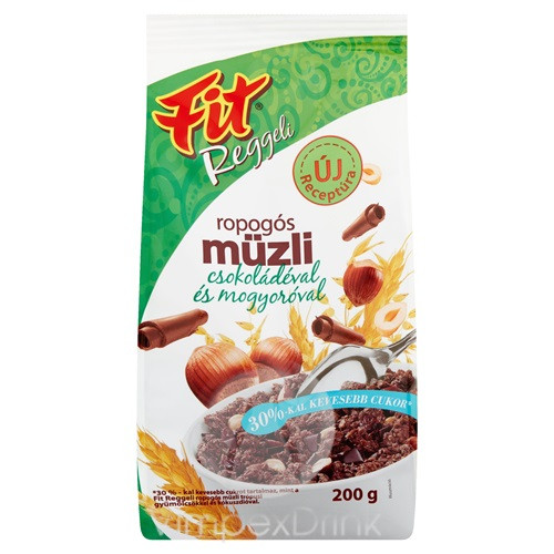 Fit reggeli ropogós müzli 200g csokoládé-mogyoró