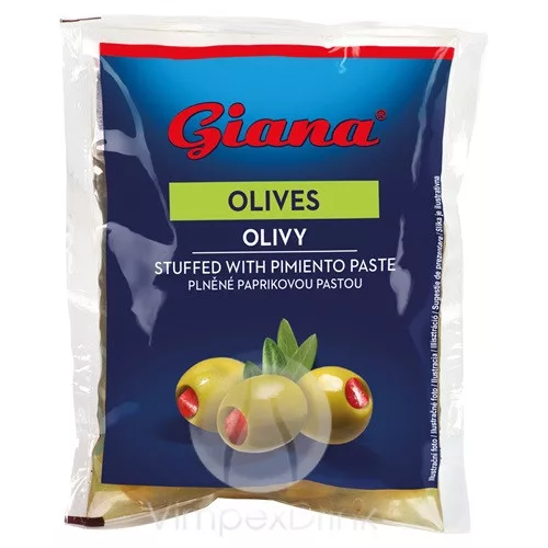 Giana Zöld olívabogyó paprikával töltve 200ml (zacskós) /36/