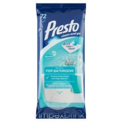 Presto clean fürdőszobai törlőkendő 72db