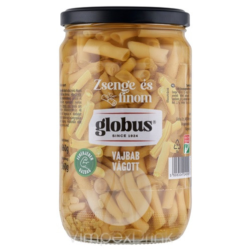 GLOBUS KONZERV Vágott vajbab 720ml üveg