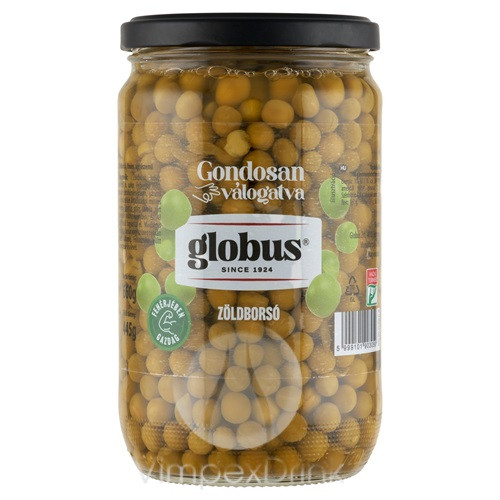 GLOBUS KONZERV Zöldborsó 720ml üveg