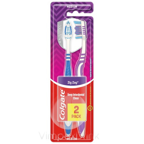 Colgate fogkefe ZigZag Plus közepes 1+1db