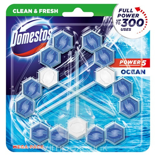 Domestos Power5 WC-rúd 3x55g Ocean