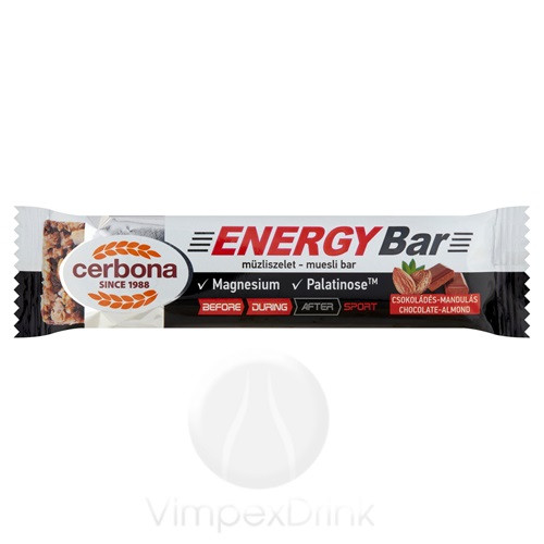 Cerbona Energy Csokoládés-mandulás müzliszelet 35g