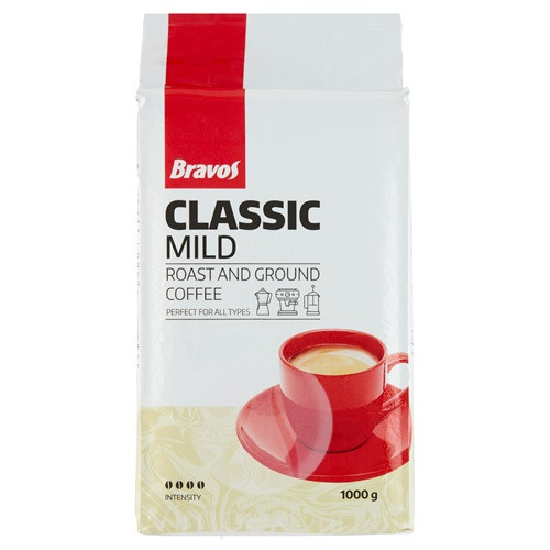 Bravos Classic Mild őrölt vak. kávé 1kg /10/