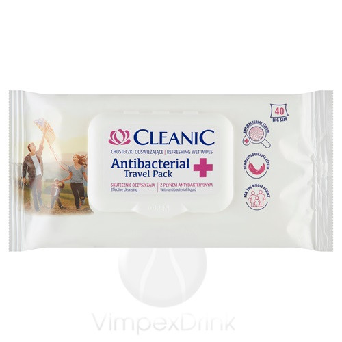 Cleanic frissítő  ANTIBACTERIAL TRAVEL PACK 40 db pop-up