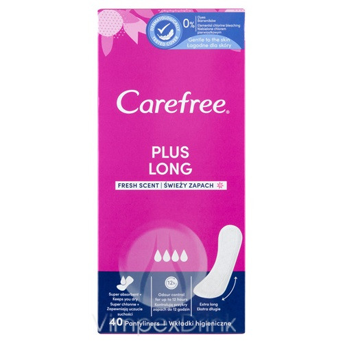 Carefree tisztasági betét Plus Long Fresh 40db