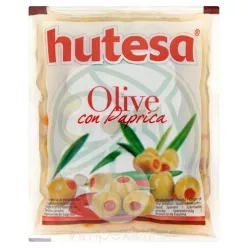   HUTESA Olajbogyó - zöld, paprikakrémmel töltött, zacskós 180g/80g