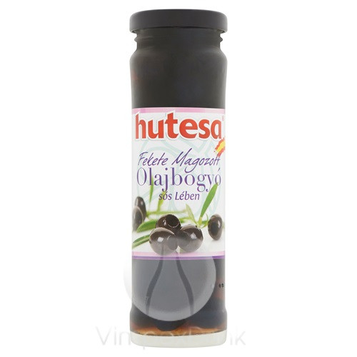 HUTESA Olajbogyó - fekete, magozott üveges 140g/60g