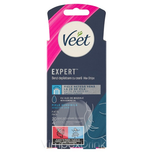 Veet Expert h.gy.szal. é.bőrre,arc 20 db