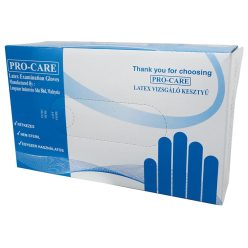 Pro-care G.kesztyű latex XS p.ment. 100db