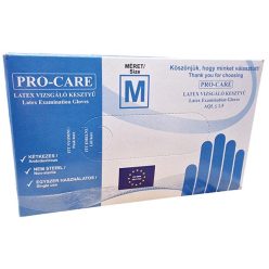 Pro-care G.kesztyű latex M Púderes 100db