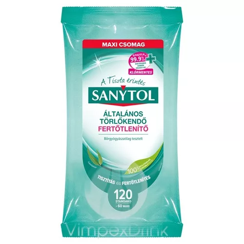 Sanytol fertőtlenítő törlőkendő 120db