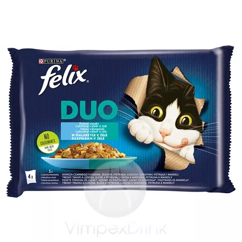 FELIX DUO Halas nedves macska 4*85g