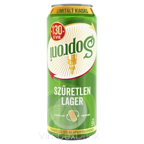 Soproni Szűretlen Lager 5% 0,5l DOB-DRS