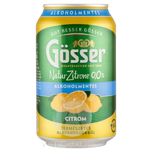 Gösser NaturZitr. citrom 0% 0,33l dob-DRS